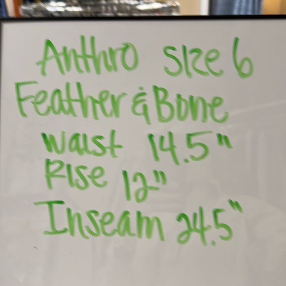 Anthropologie | Feather Bone Talese Wide Leg Pant in Teal and White Size 6 - Picture 7 of 10